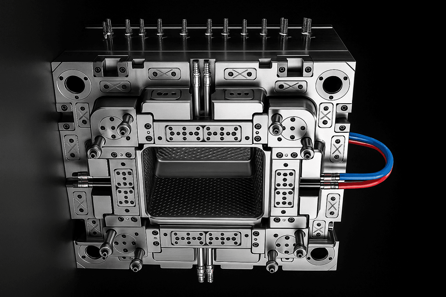 Complex injection mold block assembly